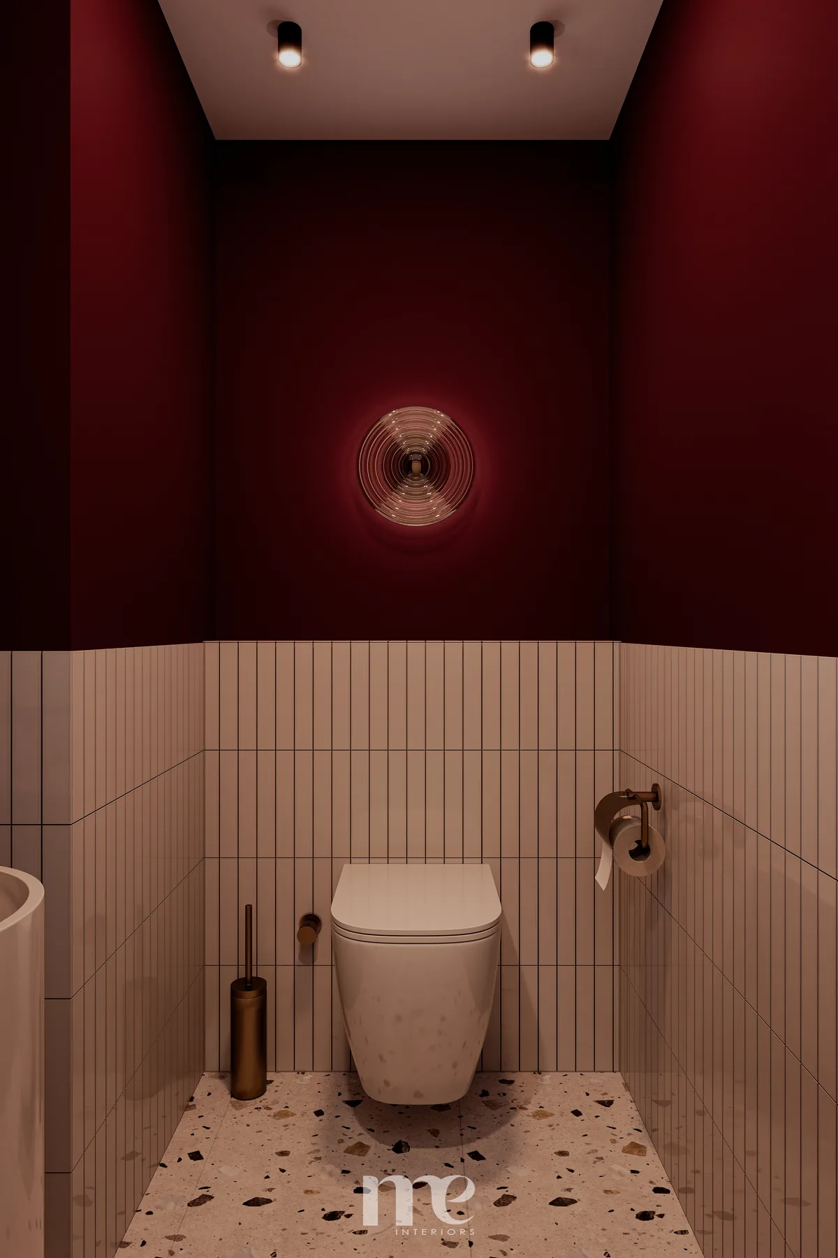 Bohr Coffee — bordo tonlu wc detayı